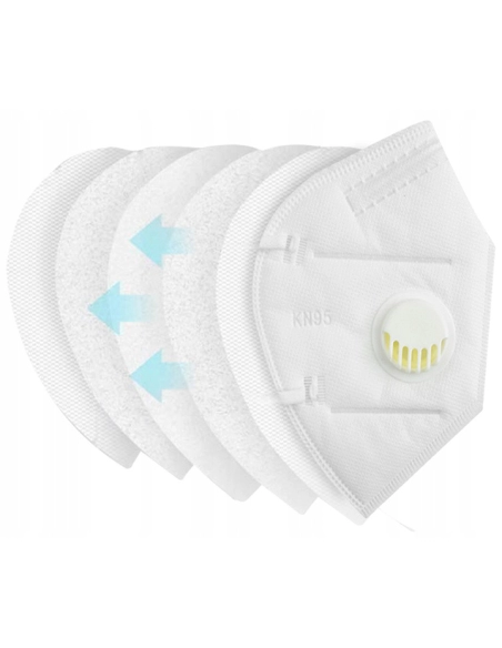 Maseczka ochronna KN95 z zaworem - zestaw 10 sztuk