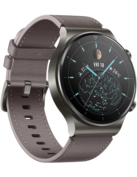 Huawei Watch GT 2 Pro Classic VID-B19 Nebula Gray with gray leather strap